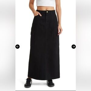 Something New Denim Cargo Maxi Skirt